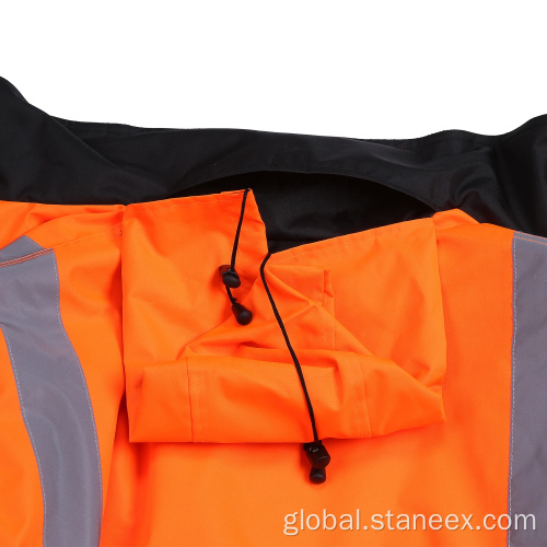 Hi Visibility Reflective Safety Jacket Waterproof Zipper Bomber Security Winter Hoodie Workwear Supplier